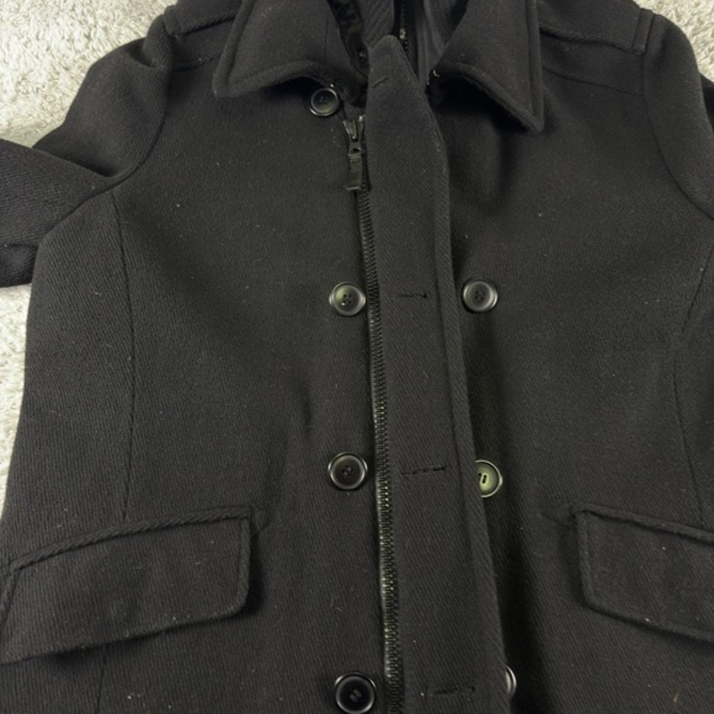 Levis Mens Black Wool Blend Double Breasted Peacoat Jacket XL RN54163 - Picture 10 of 14